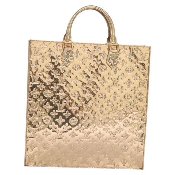 LOUIS VUITTON Monogram Miroir Sac Plat Hand Bag Gold Dore - Picture 2 of 15